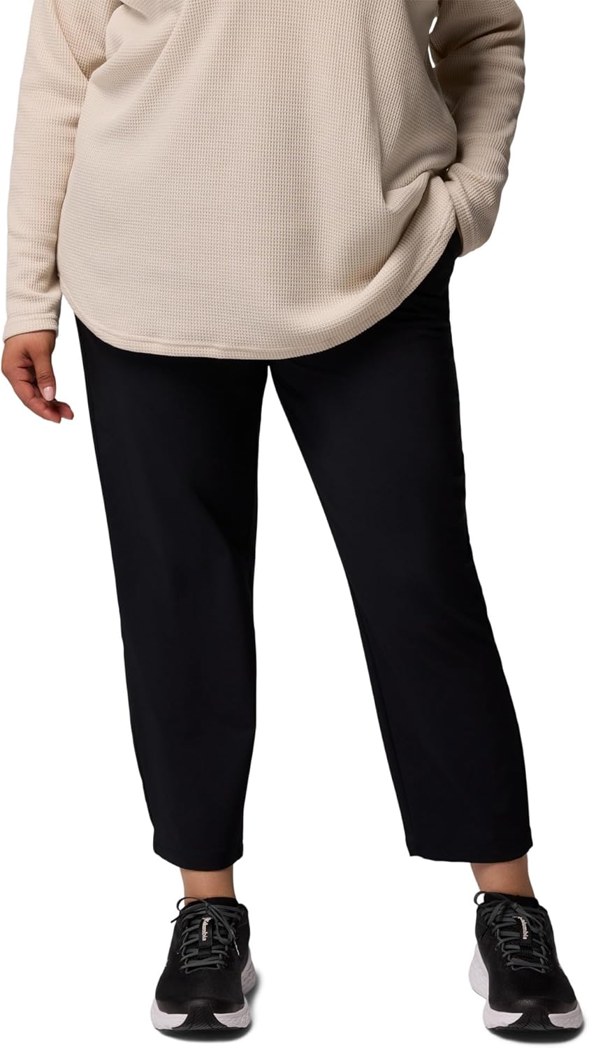 Columbia Womens All Seasons Slim Pull-On Pant, Black, 1X