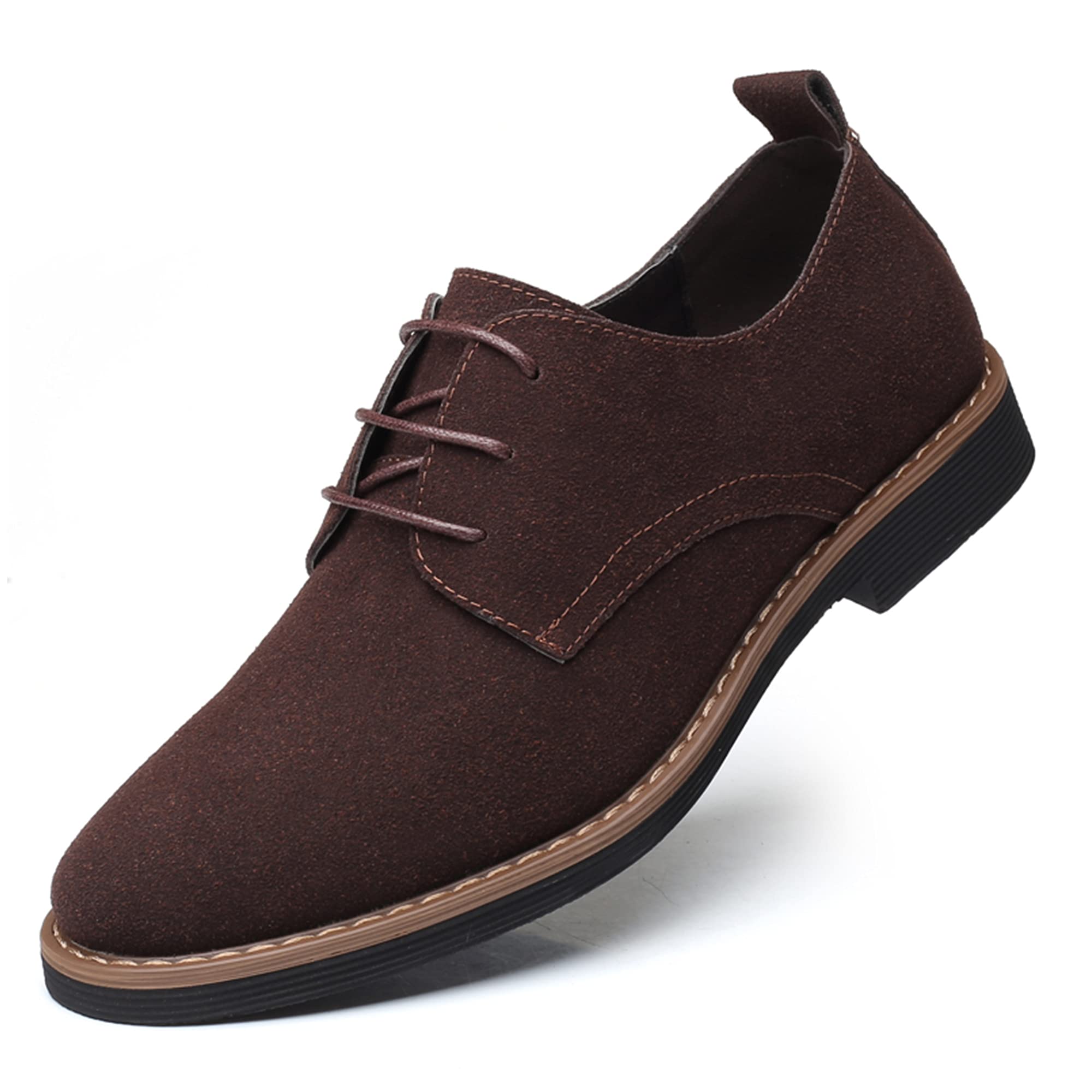 HalfwordMen's Suede Leather Oxford Shoes Classic Lace Up Business Casual Shoes