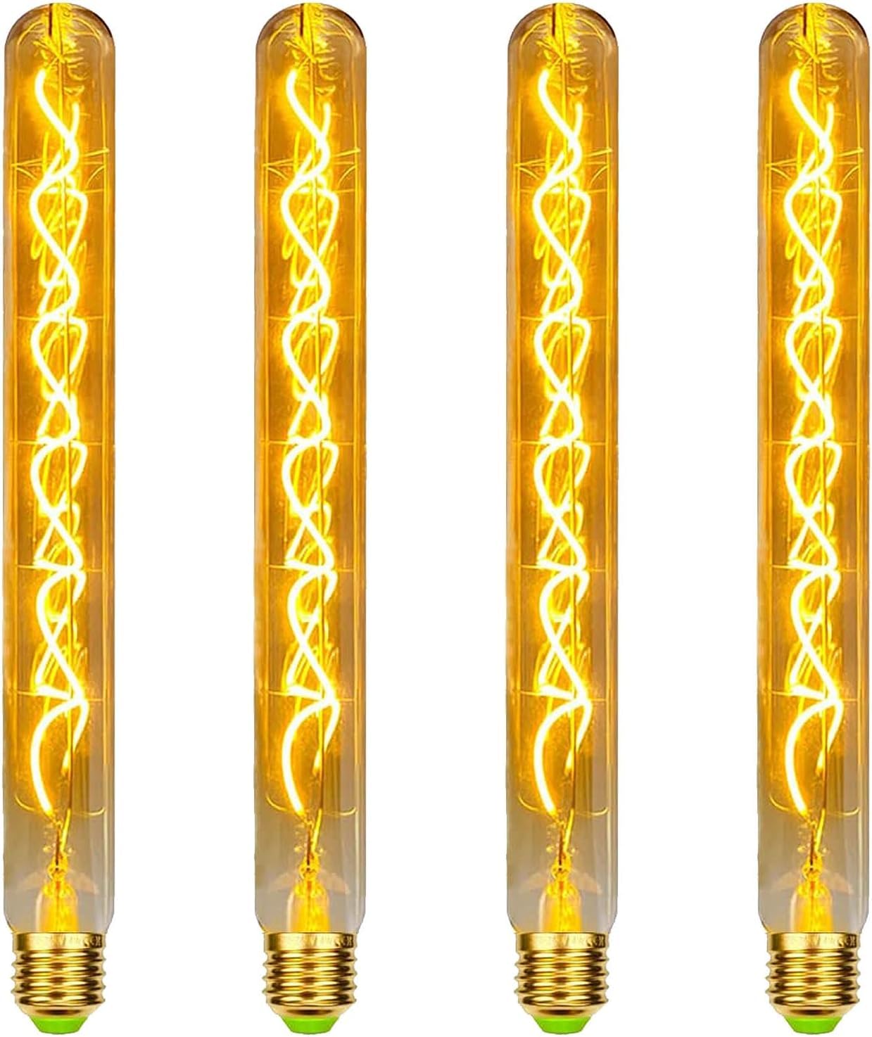HISAYSY Edison Vintage Glühbirne E27,E27 LED Vintage Dimmbar 4W LED Röhre in 30CM Länge, 4 Stück