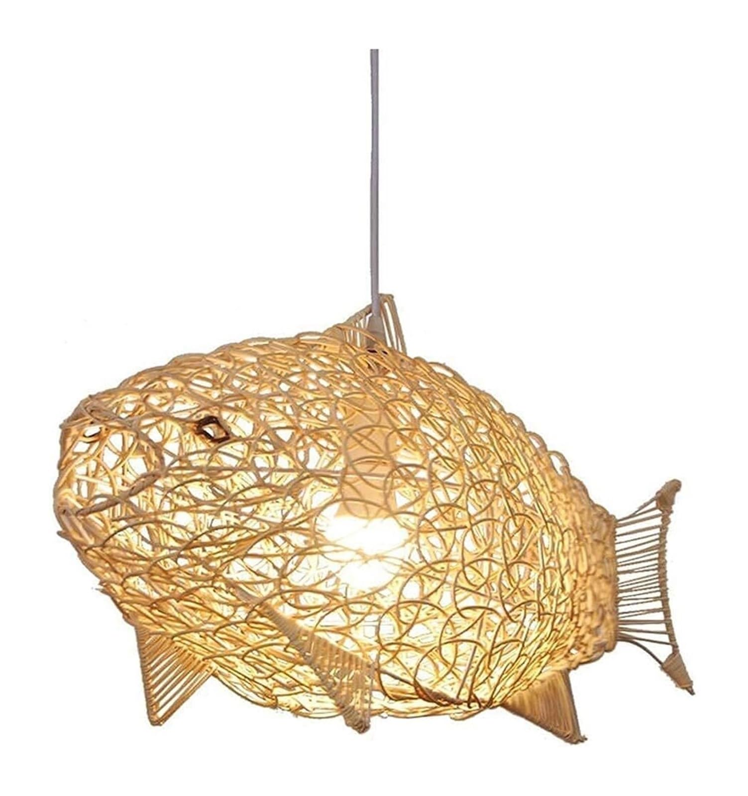 Lustres Plafonnier moderne en rotin tissé main 24 pouces pour sublimer l entrée - 8