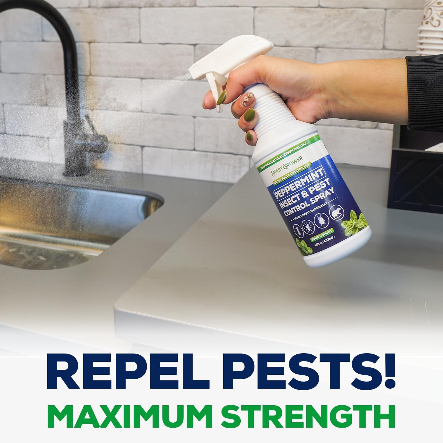 All Natural Peppermint Oil Insect & Pest Control Spray Repels Mice, Spiders, Ants, for Home, Indoor, Outdoor, Garden Maximum Strength Smart Grower Ready to Use 16 FL OZ - Image 7
