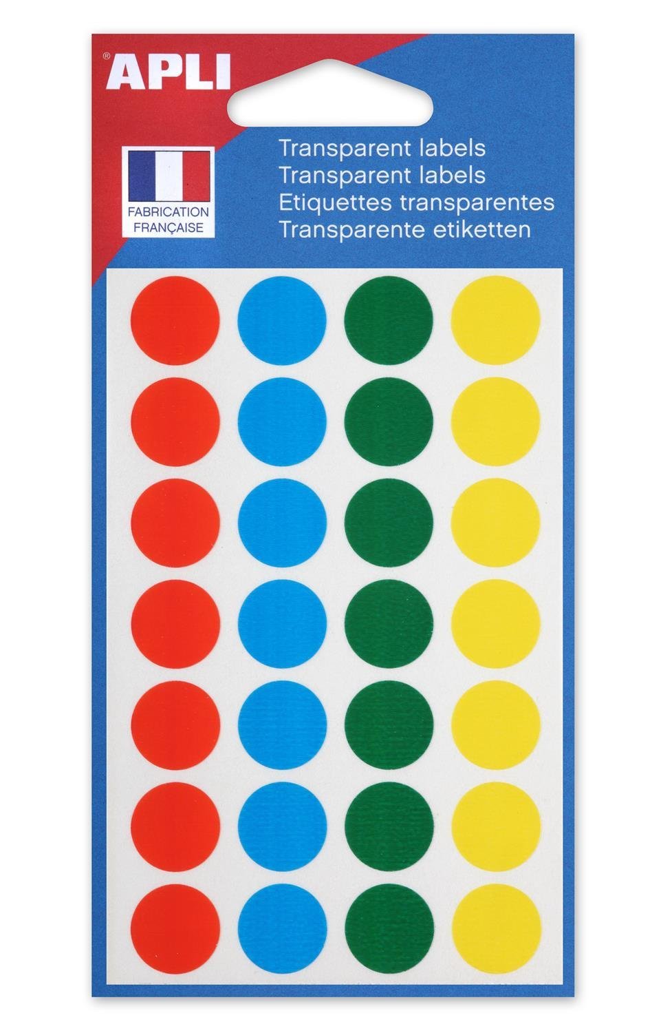 AGIPA Lot de 10 Sachets 140 étiquettes Gommettes de signalisation Rondes 15 mm Assorties Transparent