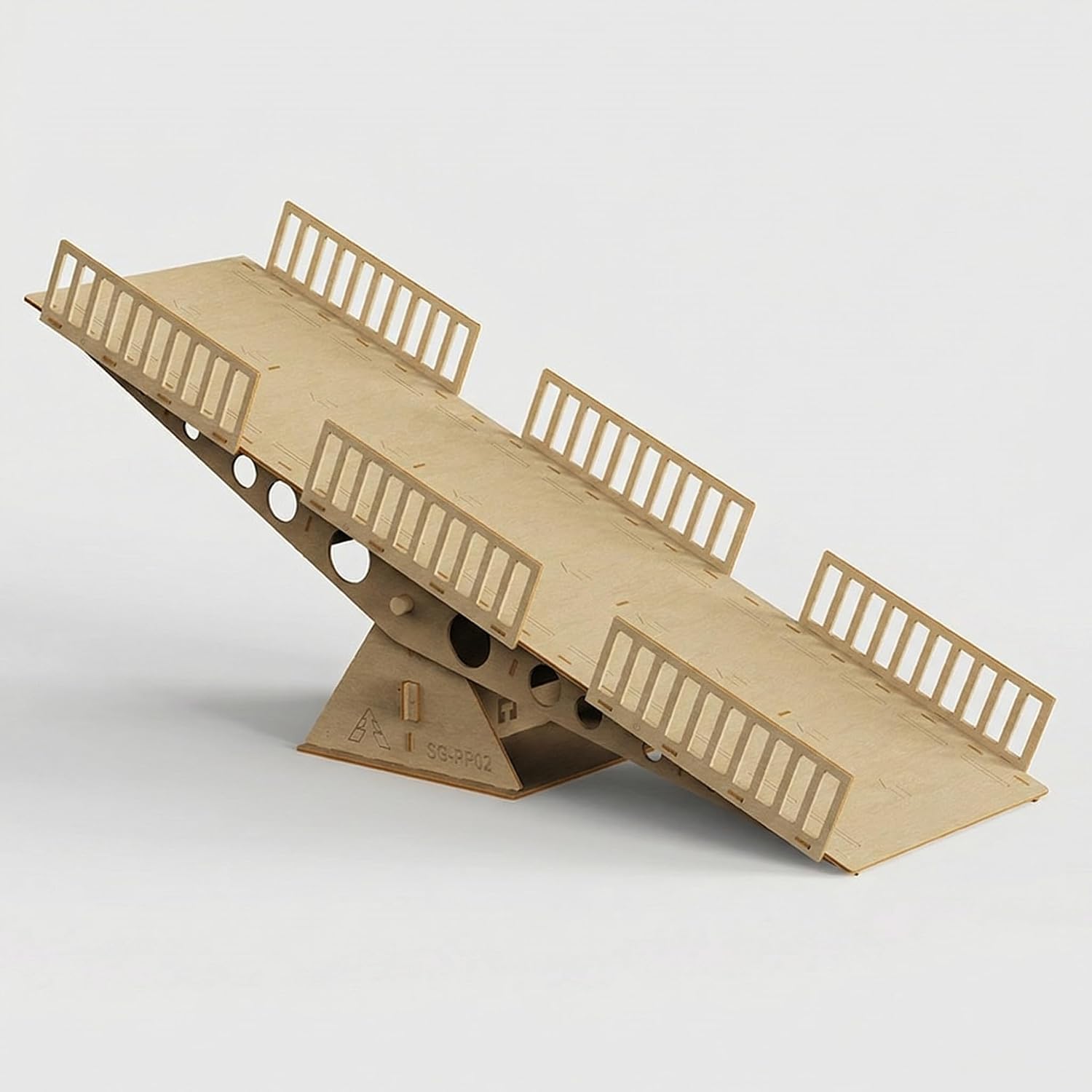 RC Crawler Balance Challenge Obstacle for 1/18 1/24 Scale, Wooden Teeter Totter Seesaw Ramp for Mini RC Crawlers, Indoor Tabletop Course Accessory, DIY Assembly