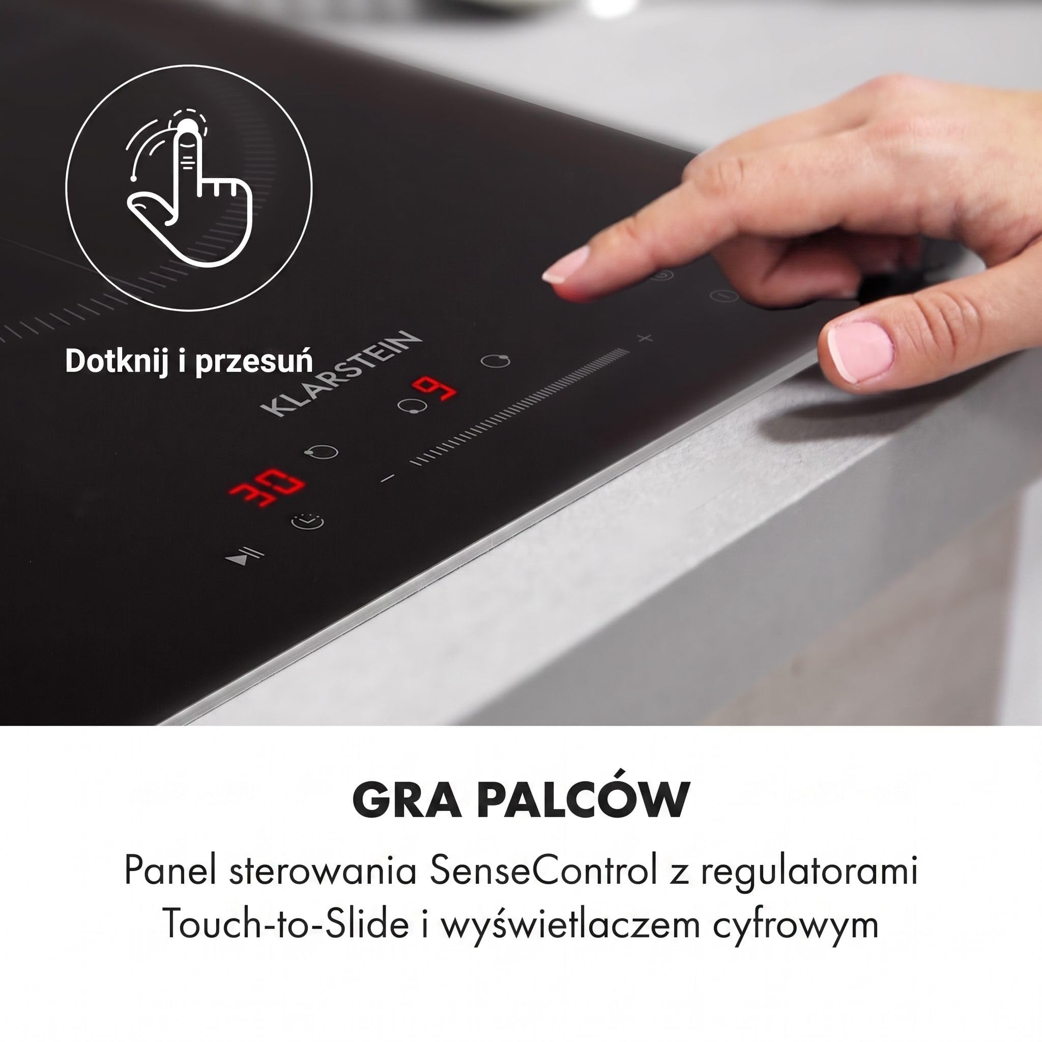 Klarstein Delicatessa 60 płyta indukcyjna - do zabudowy 3 pola, 5800W ThermoBoost, VarioHeating, sterowanie dotykowe, minutnik, blokada rodzicielska, szkło ceramiczne czarne, 60cm