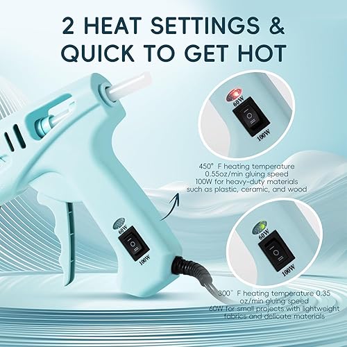 Miniatura 11 de Pistola de pegamento caliente, kit de mini pistola de pegamento caliente con 30 barras de pegamento, flujo constante, calentamiento rápido y diseño