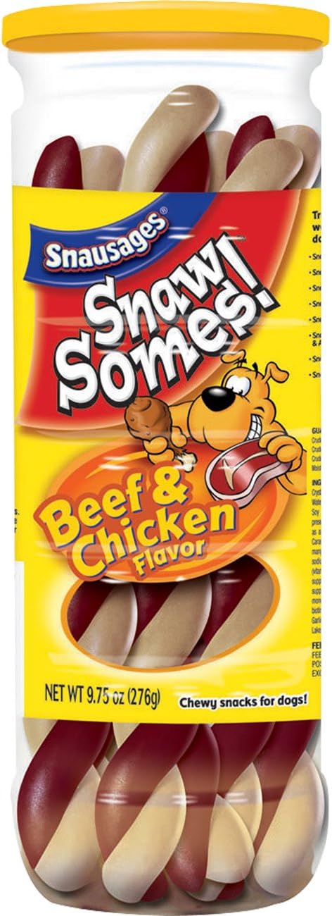 Snawsomes! Beef & Chicken Snacks For Dogs, 9.75-Ounce Canisters (Pack Of 5)