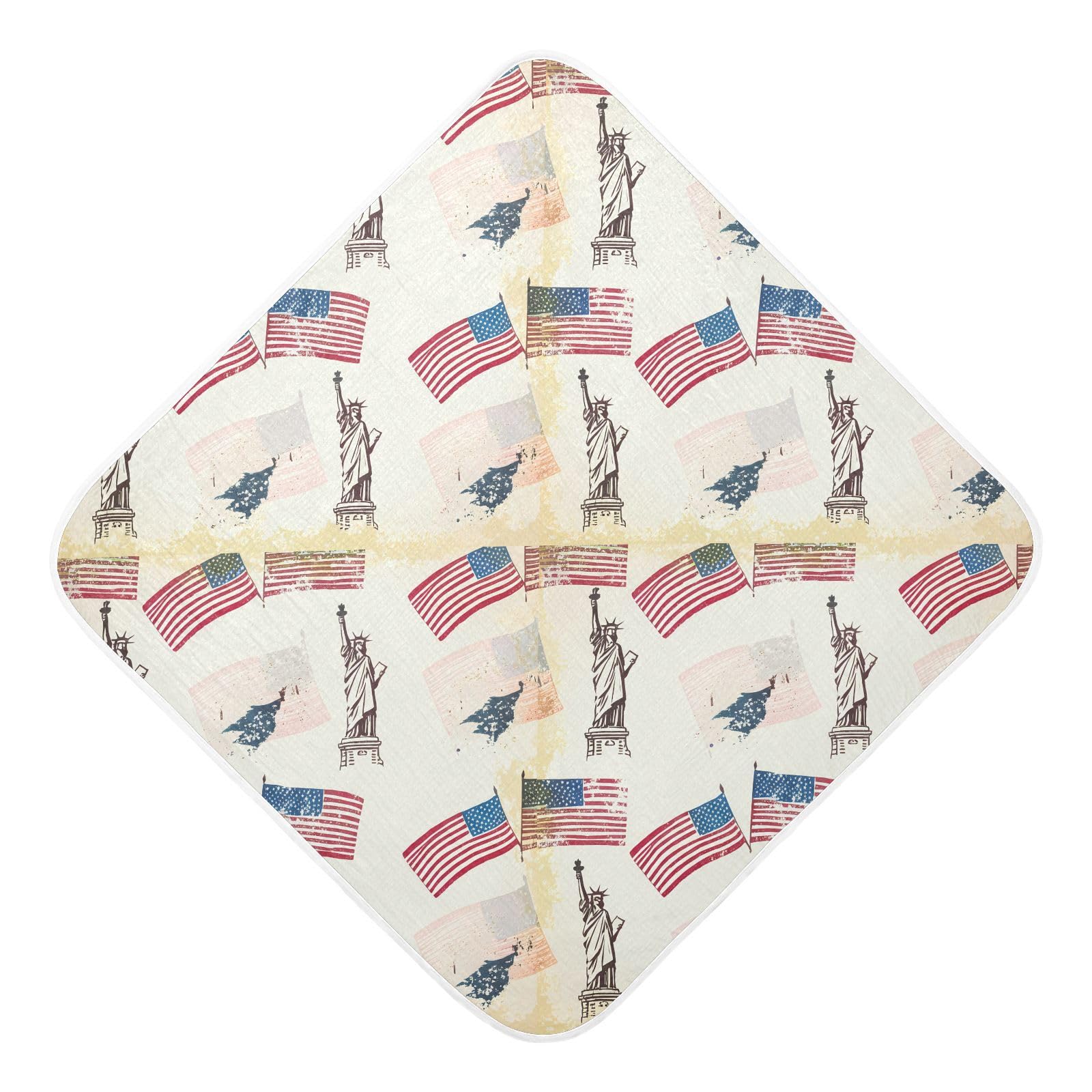 Msyxl Independence Day Hooded Towel - Ultra Soft & Absorbent Muslin Cotton Bath Towel for Babies, Toddlers, Newborn - Boys & Girls Essential 35
