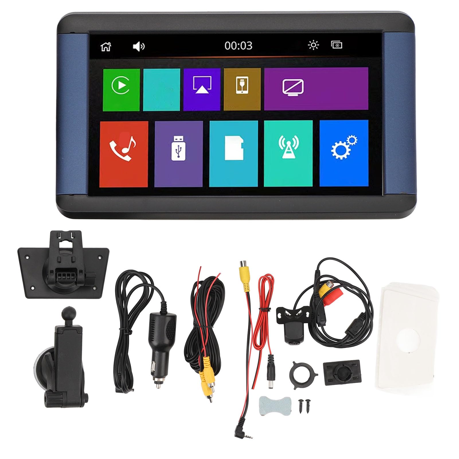 Akozon ÉCRAN Tactile Portable CARPLAY STÉRÉO WiFi Rapide Aide DE Sauvegarde AUTORADIO HD (avec Un Appareil Photo)
