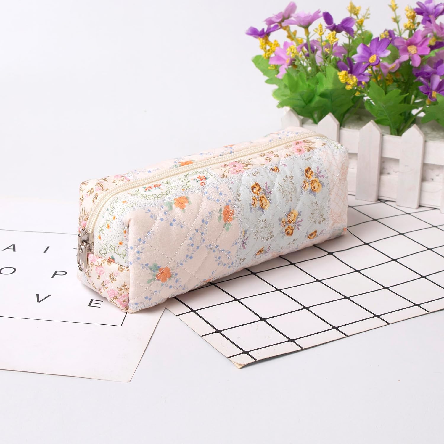 Pencil Case Office College School Storage Bag Pouch Holder Box Organizer Makeup Pouch Cosmetic Bag Aesthetic Cute Pen Case for Girls Boys Kids (Bee color mixing) image 2