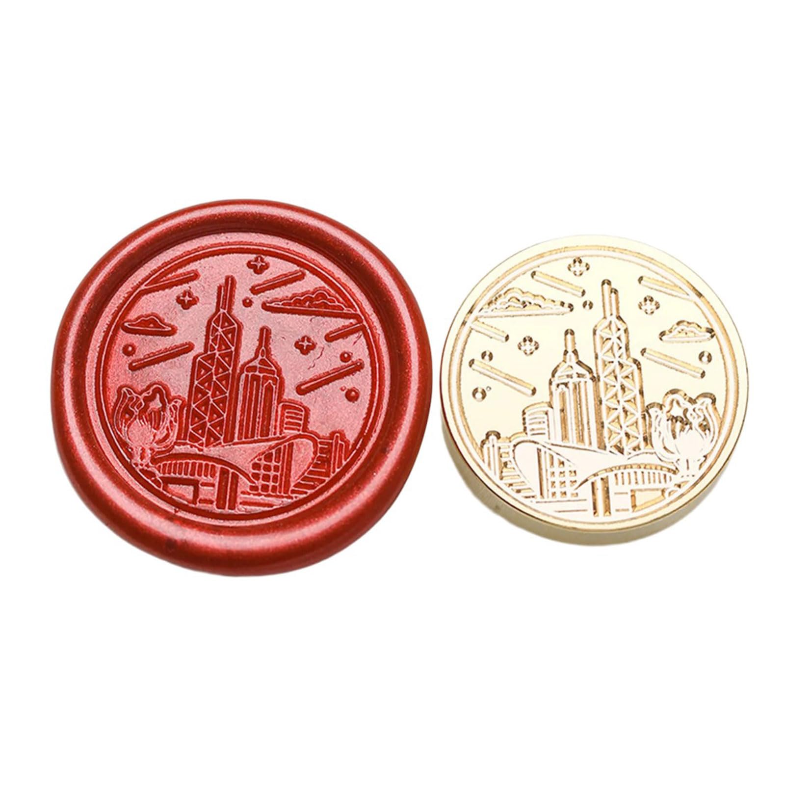 Tsophreniq Seal Stamp Head with Chinese City Famous Landmark Building Pattern for Seal Letter Envelope Card Scrapbooking Stamp