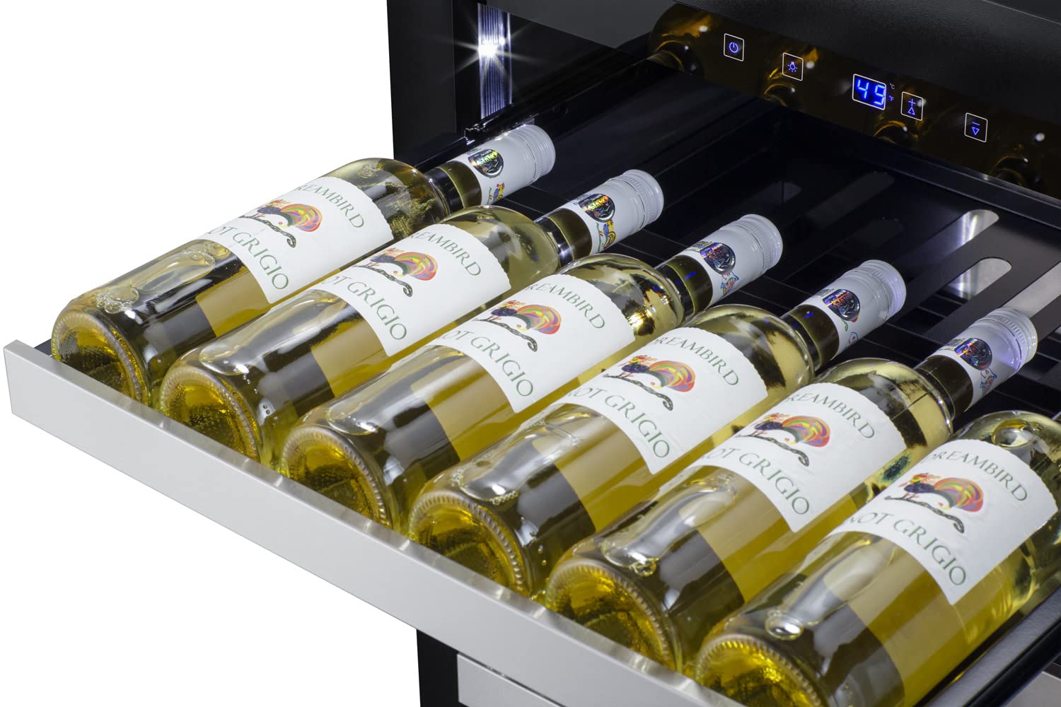Summit 24” Wine Cellar, Built-in Wine Cellar, Shallow 18” Depth, 33 Bottle Capacity, ADA Compliant, Stainless Steel- ASDW2412
