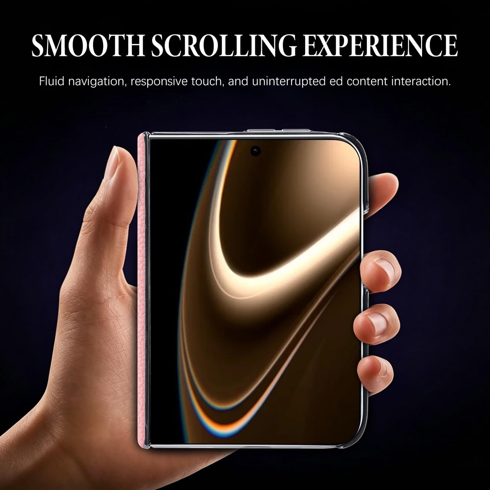 Magnética Funda para iPhone Duo, Delgado Lichi Patrón Cuero Antihuellas