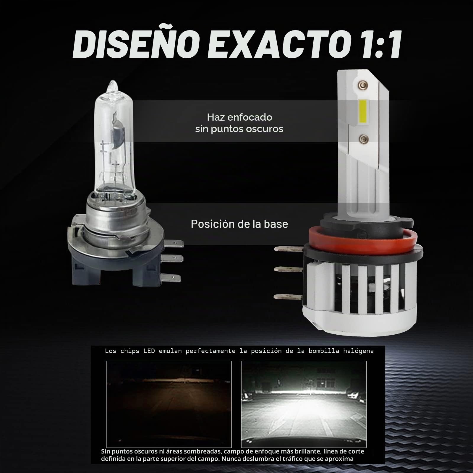 D-Lumina Bombillas H15 LED para Faros Delanteros,80W 12000LM 6500K,Luces Altas y Luces de Circulación Diurna,Color Blanco Superbrillante, Reemplazo de Bombilla LED para Coche,2 Lámparas