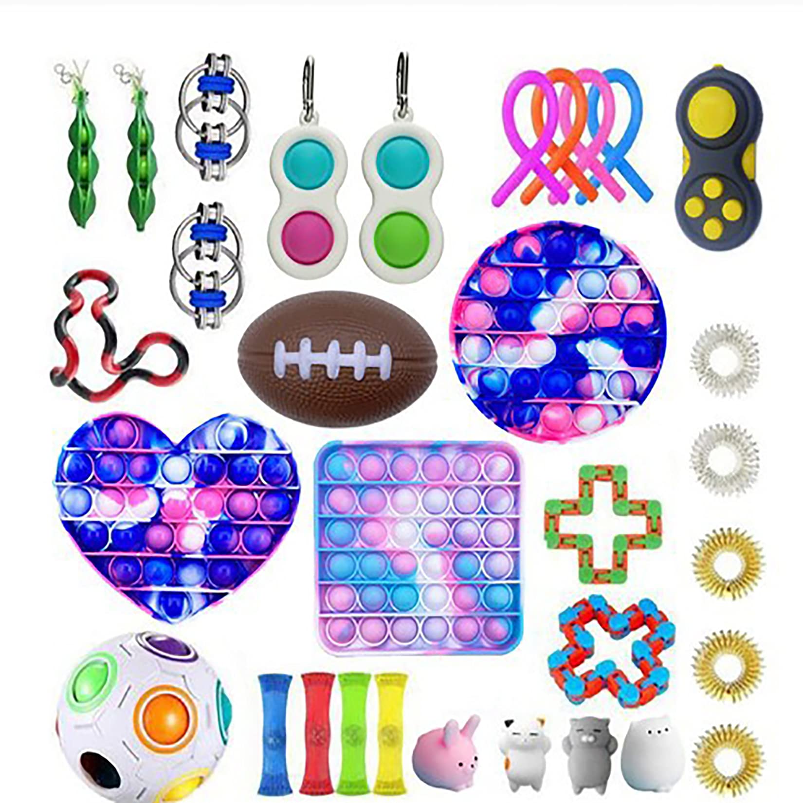 YGQL 32Pcs Sensory Fidget Toy Set, figetget Toys Pack，Fidget Pack Sensory Relieves Stress Anxiety for Kids Adults