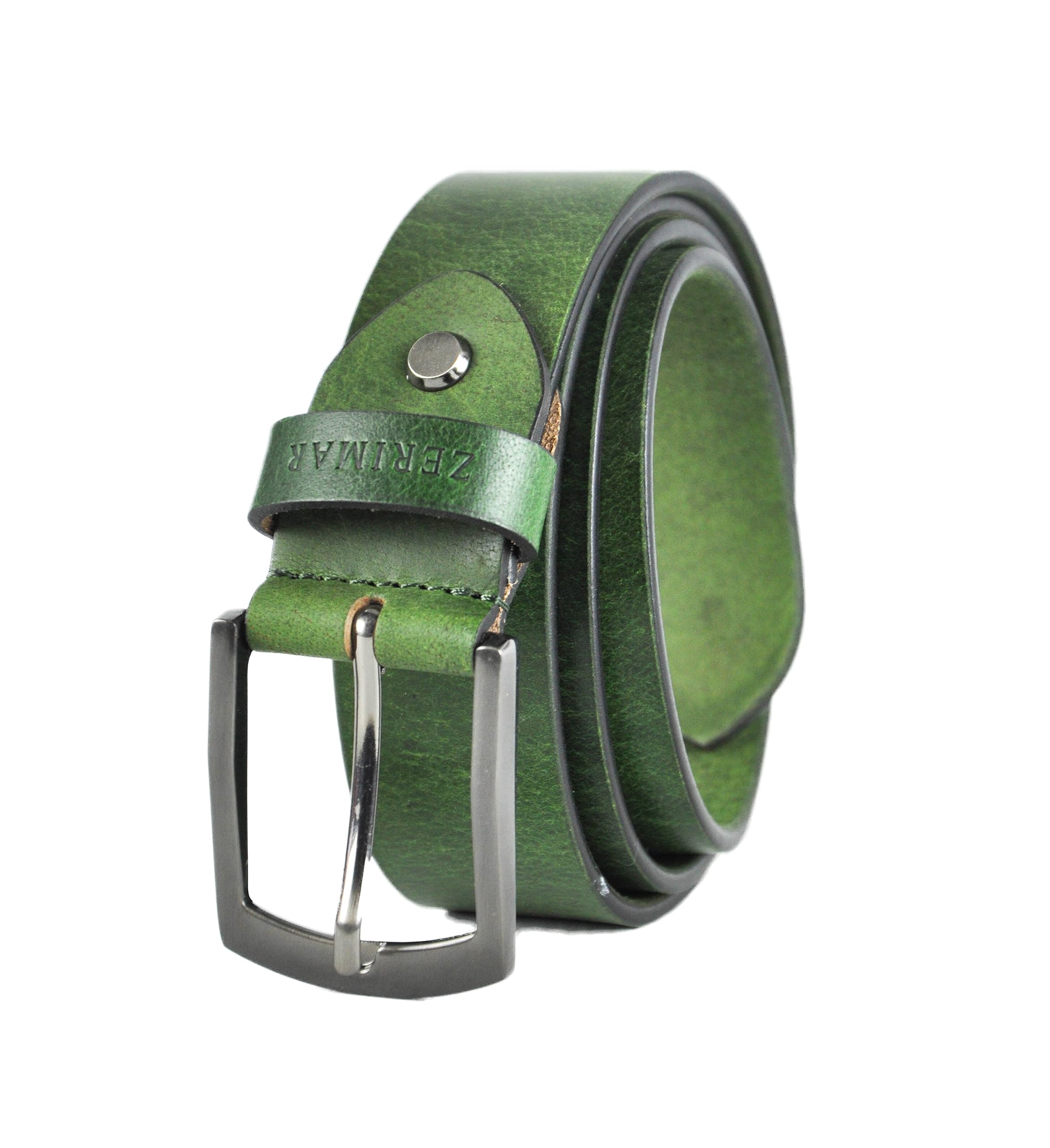 Zerimar Men's Cowhide Leather Belt | 34 mm Wide | Men's Leather Belt | Belt Buckle | Leather Belt |