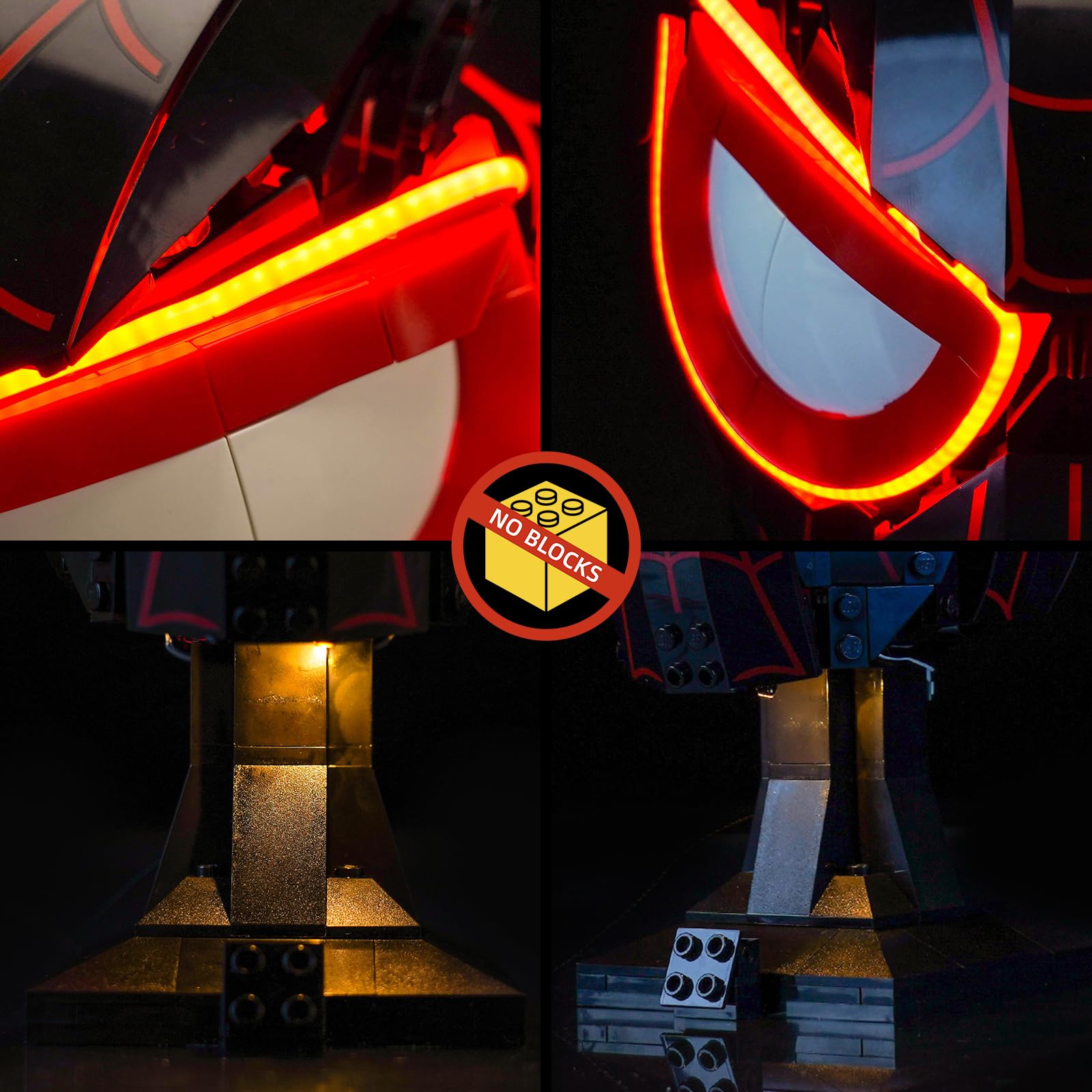 Kit de luz LED compatible con Lego 76329 Miles Morales Mask (sin modelo) juguete creativo — view 5