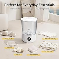 Vista 6 de Lavadora de ropa interior de 1.5 L, mini lavadora portátil recargable con 3 modos de limpieza para ropa personal, ropa interior, calcetines, ropa