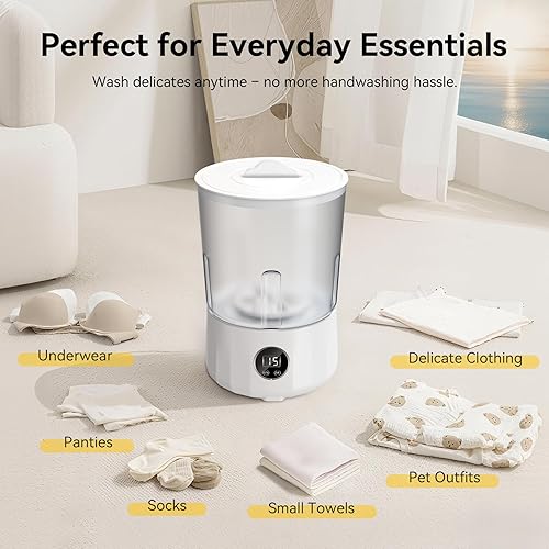 Miniatura 6 de Mini lavadora recargable  Lavadora portátil compacta con 3 modos de limpieza, dispositivo de lavandería de limpieza profunda para ropa interior,