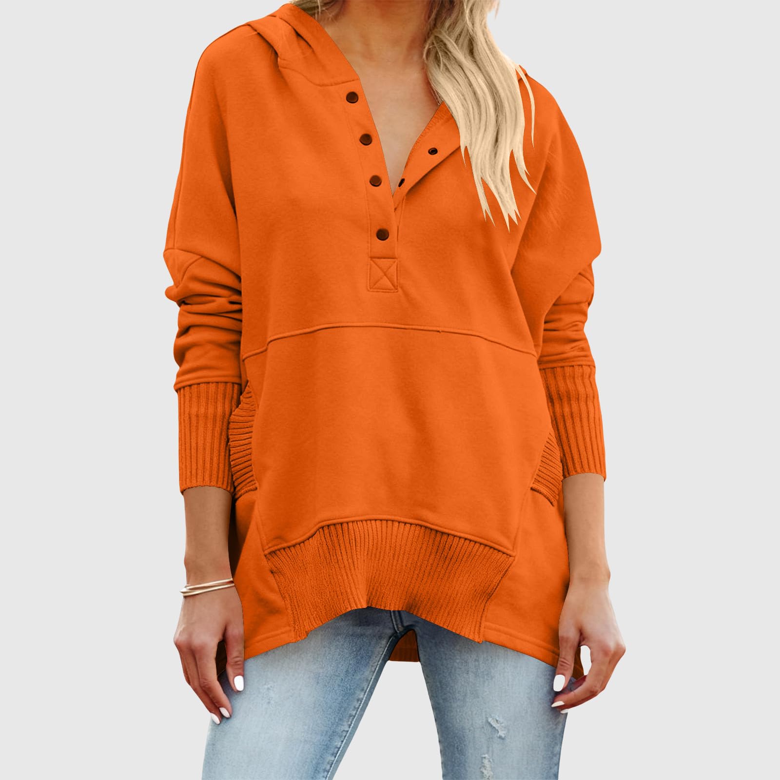 Sweat à Capuche Femme Grandes Tailles Hoodie Slim Fit Sweat-Shirt Col Rond Outerwear Doux Streetwear Classique aux Couleurs Assorties Veste à Manches Longues Haut Couleur Unie Mode Hiver Vêtements
