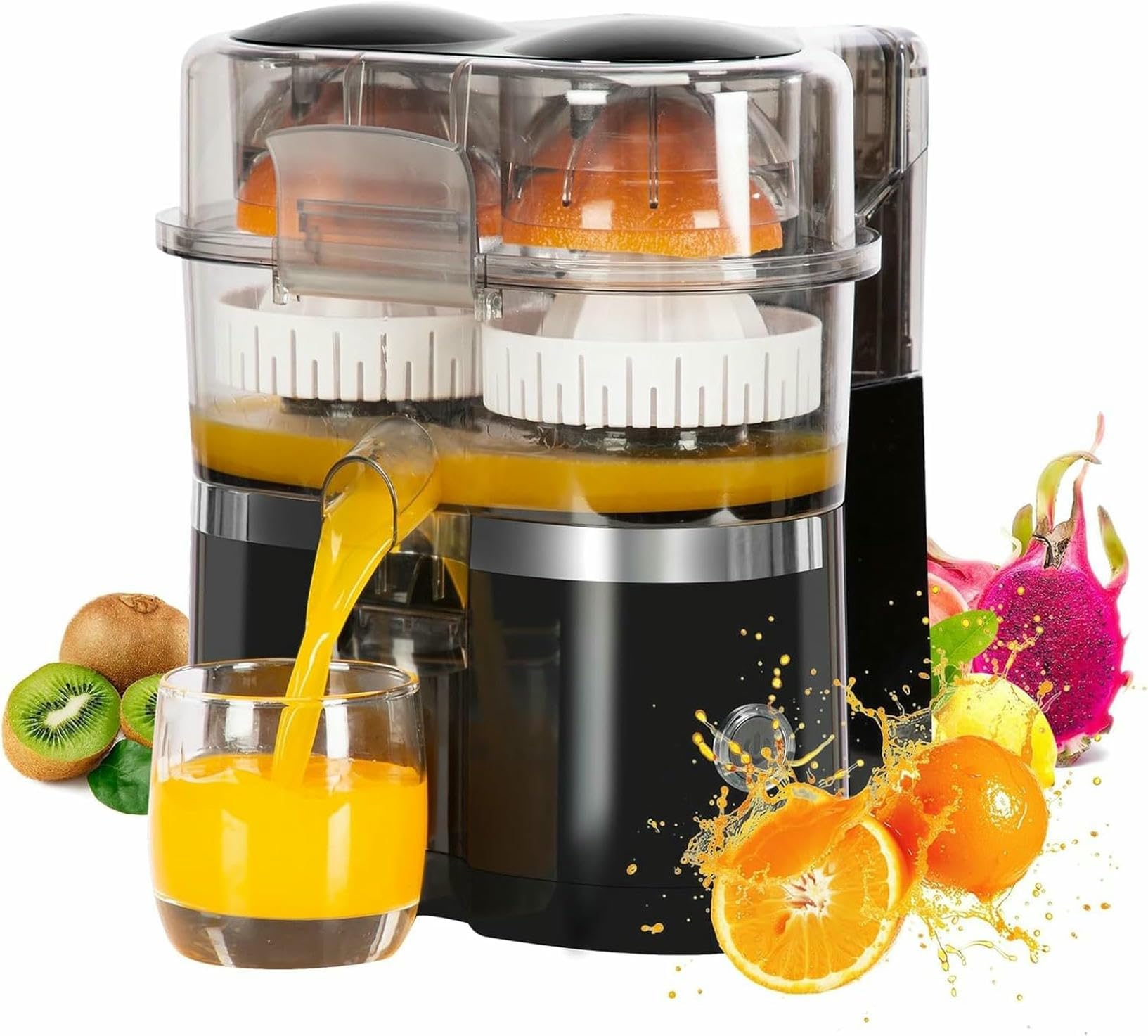 Exprimidor de cítricos eléctrico, exprimidor de Naranjas automático con Cortador de cítricos Incorporado, para limón, Naranja y Pomelo.