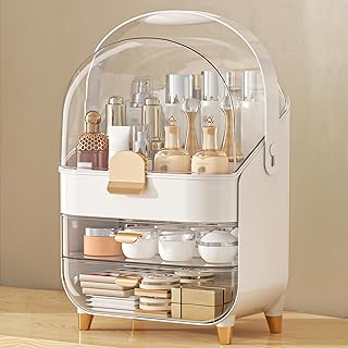 Makeup Organizer Countertop, Skincare Holder Bathroom Counter Organizer, Storage Box Cosmetic Display Cases, Teen Girl Gif...