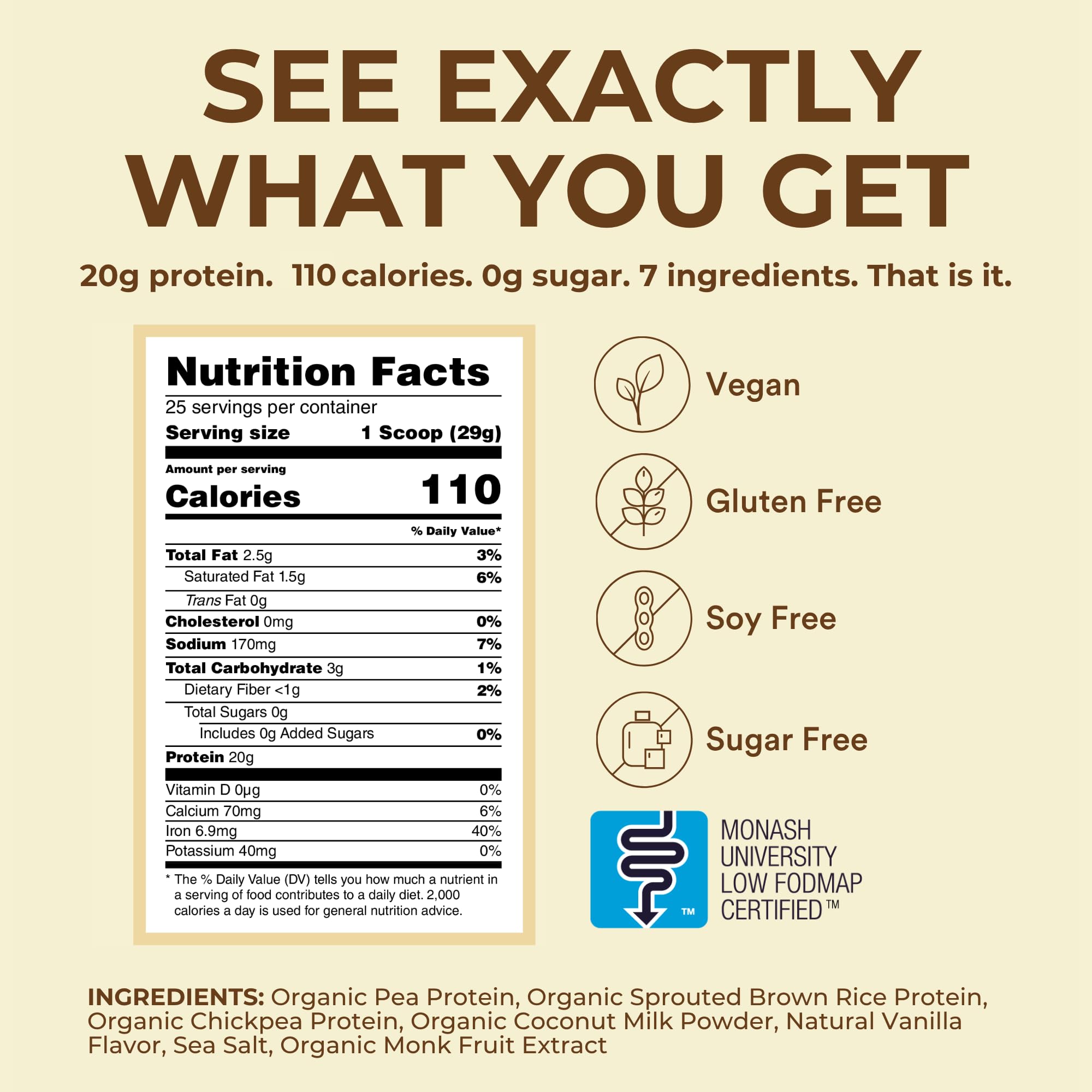 TumLove Vegan Protein Powder - Low FODMAP Certified, Gluten-Free, Dairy-Free, Soy-Free, 100% Gut-Friendly & Non-Bloating, Vanilla (25 Servings) — Amazon image 6