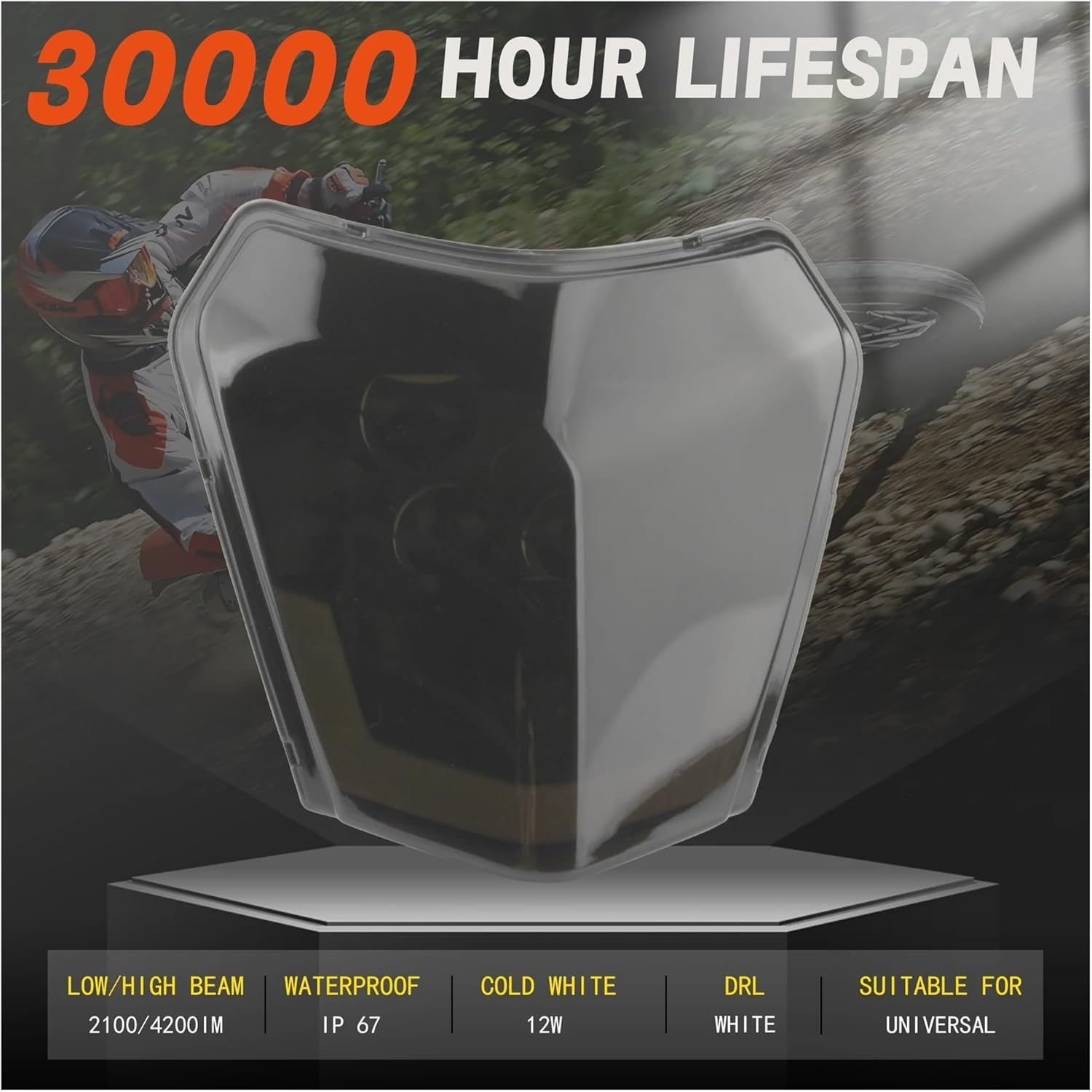 Motorcycle LED Headlight Enduro Motocross Bike Wick Modified Accessories Compatible with KTM EXC 300 XC XCF XCW EXCF 150-450 2016-2023