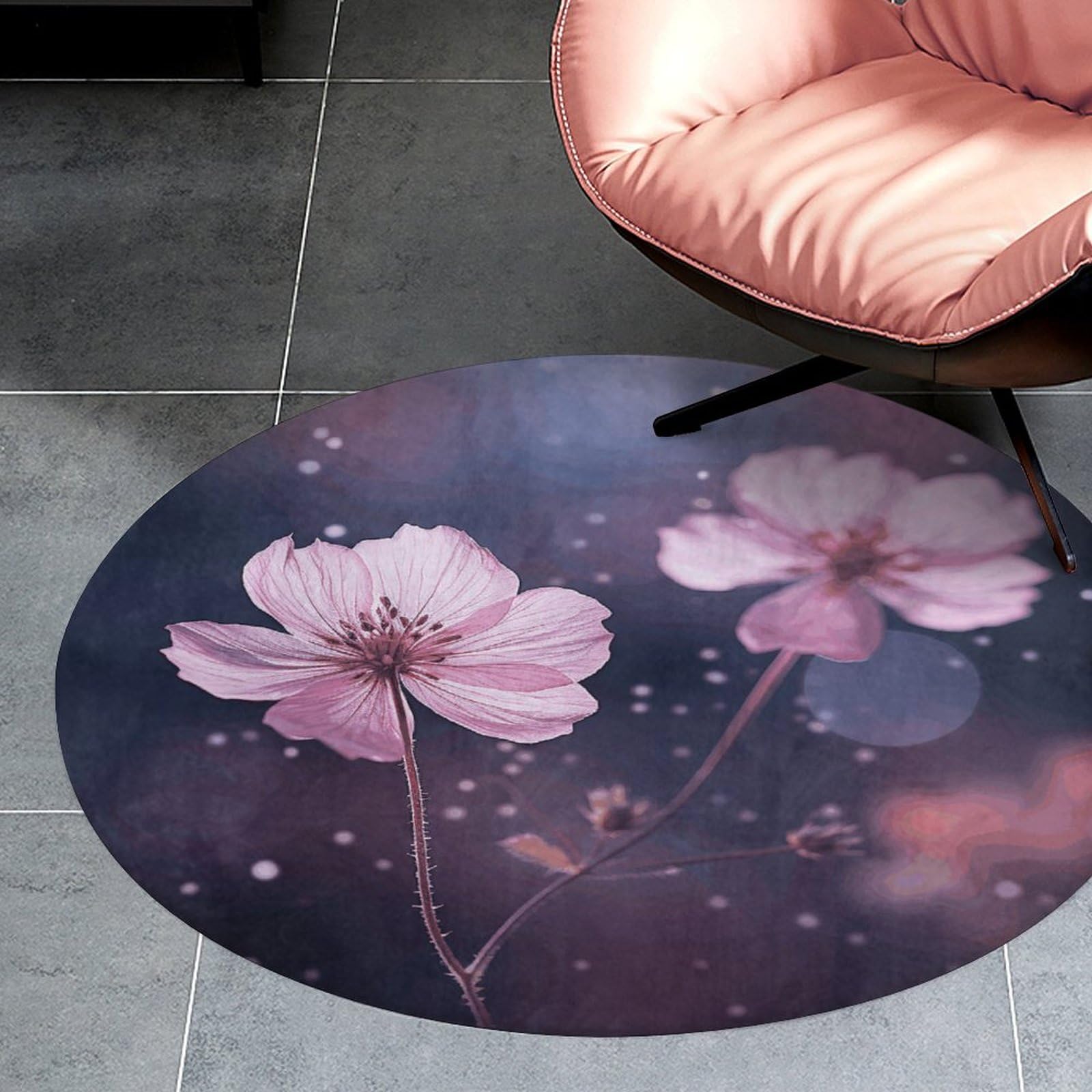 Tapis rond lavable antidérapant pour éviter les glissades