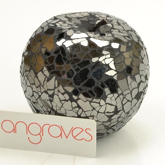 Angraves Mosaic Glass Apple Fruit (Black) Home Decorative Decor Display Piece Gift