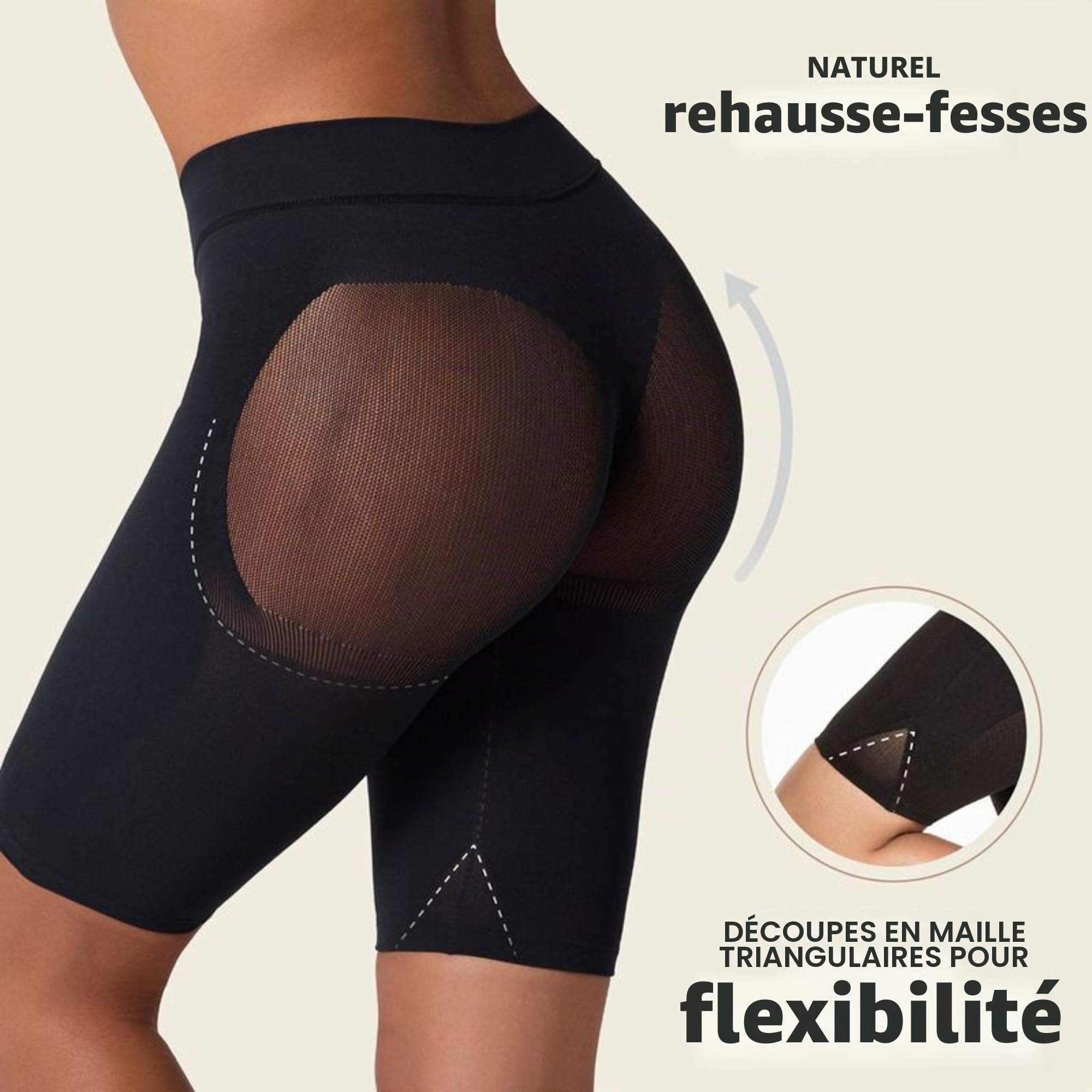 Leonisa Well-Rounded Invisible Butt Lifter Shaper Short Maillot Gainant Femme