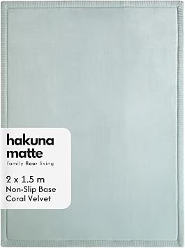Hakuna Matte Premium Large Coral Velvet Baby Play Mat 200x150x2.5cm Green | High-Density high-density foamArea Rug – Stylish Playmat for Floor with Non-Slip Backing for Crawling, Soft Play & Tummy Time