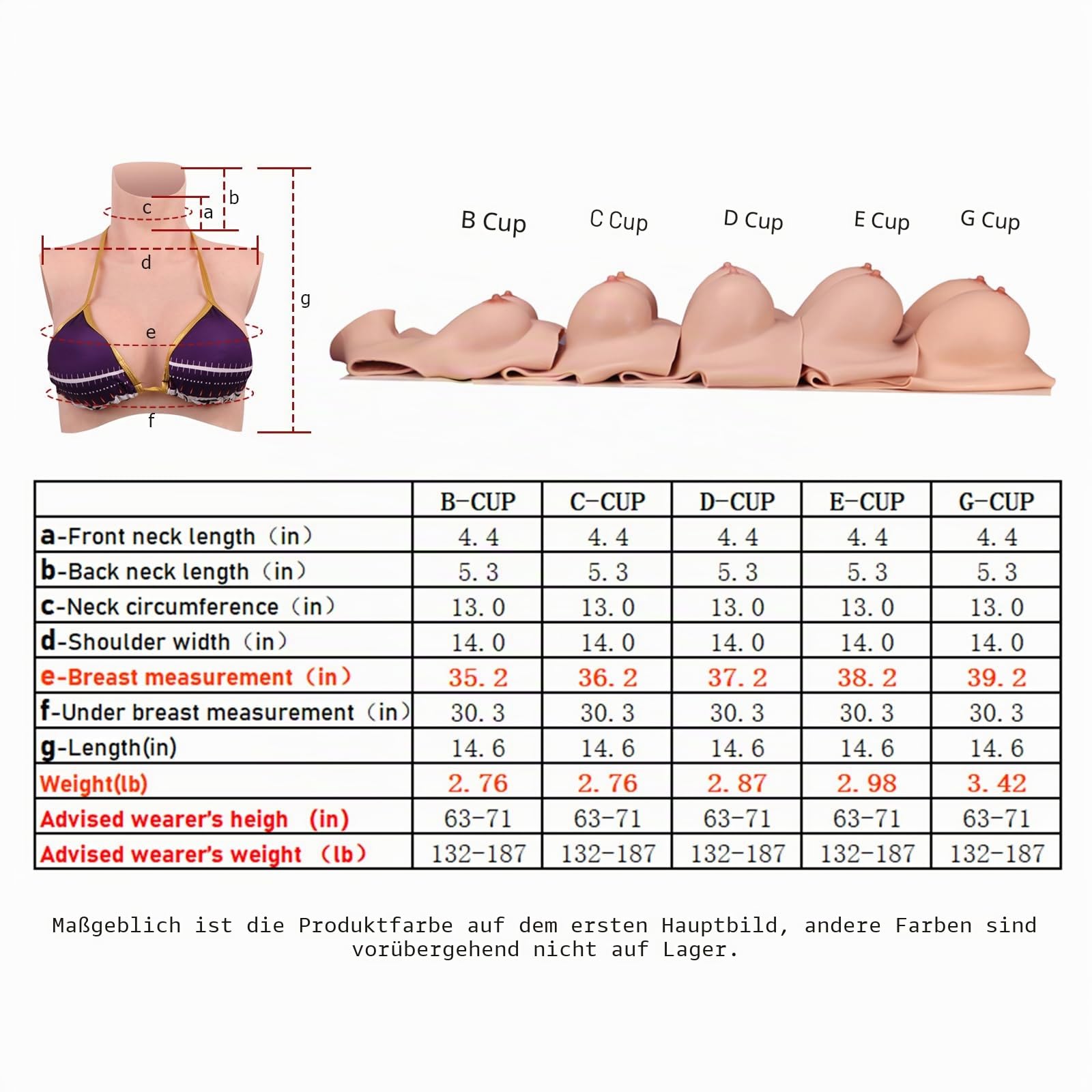 Silikonbrüste Realistische Fake Breasts Brustplatte Falsche Brüste für Cosplay Crossdresser Drag Queen (Sahne, B Cup-Silikonfüller)