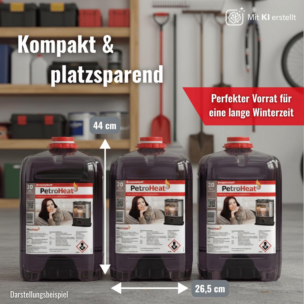 Petroleum 20l geruchsarm für Petroleumofen Heizofen Heizer Lampen Öllampe Heizgeräte Kamin Dochtbrenner Camping Werkstatt inkl. Reinigungstuch