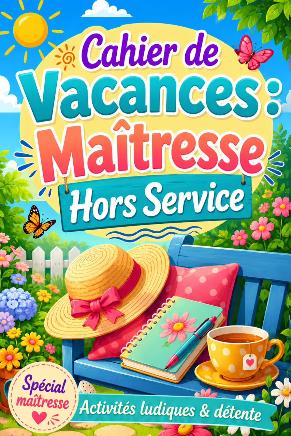 Cahier de Vacances : Maîtresse Hors Service: Carnet d’activités pour remercier une enseignante, ATSEM, AESH ou nounou en fin d’année, avec jeux variés, sudoku, mots mêlés, blagues et faits amusants...
