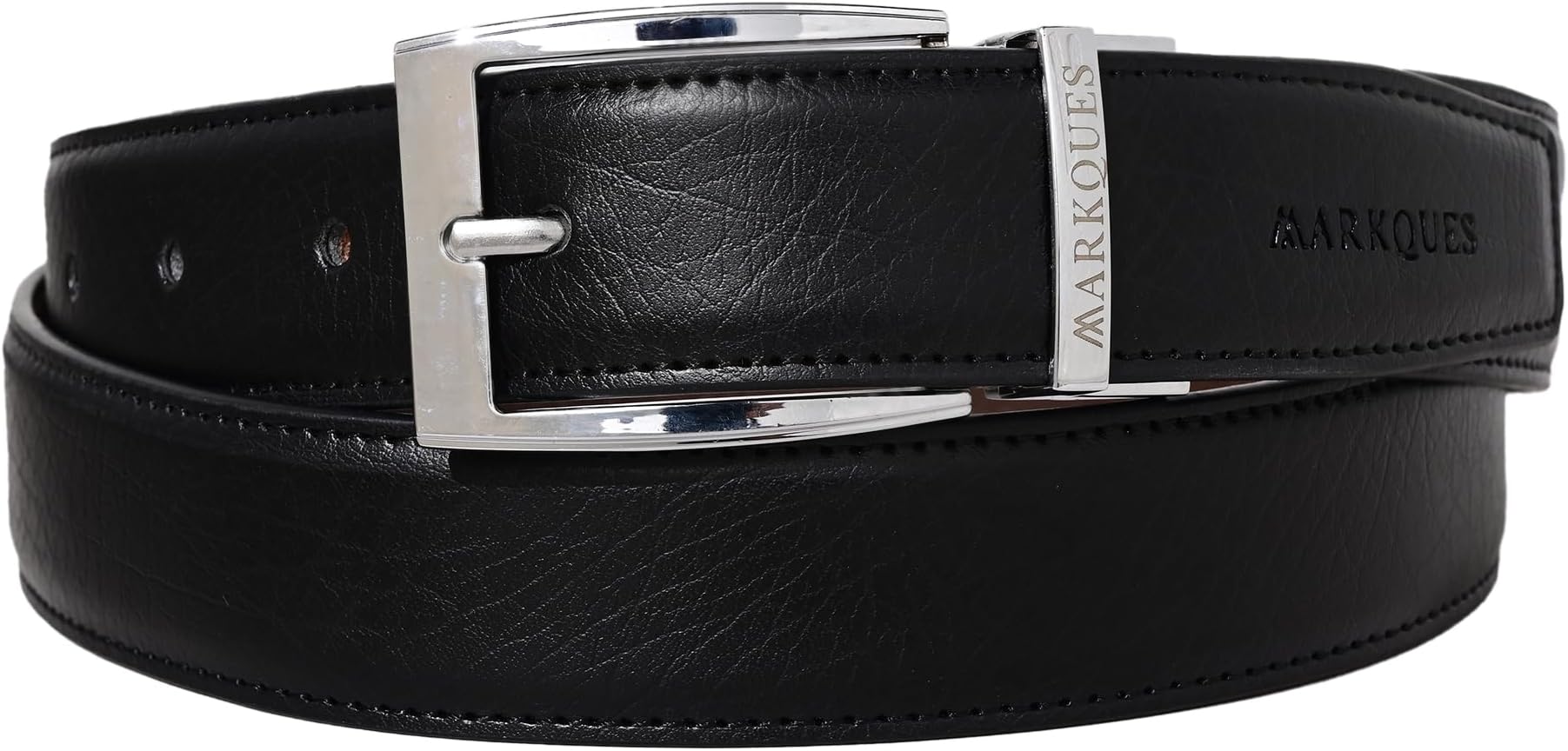 MARKQUES Men's Black And Brown PU Leather Reversible Belt (QTY-01)