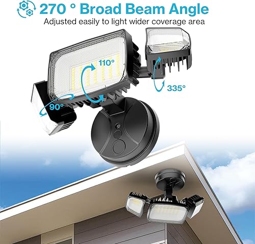 Miniatura 6 de Olafus Luces de inundación de 80 W para exteriores, luces de seguridad LED de 8000 lm controladas por interruptor, reflectores exteriores