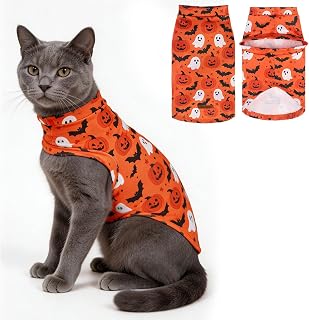EXPAWLORER Halloween Cat Sweater Warm Fleece Pet Clothes for Cats Only