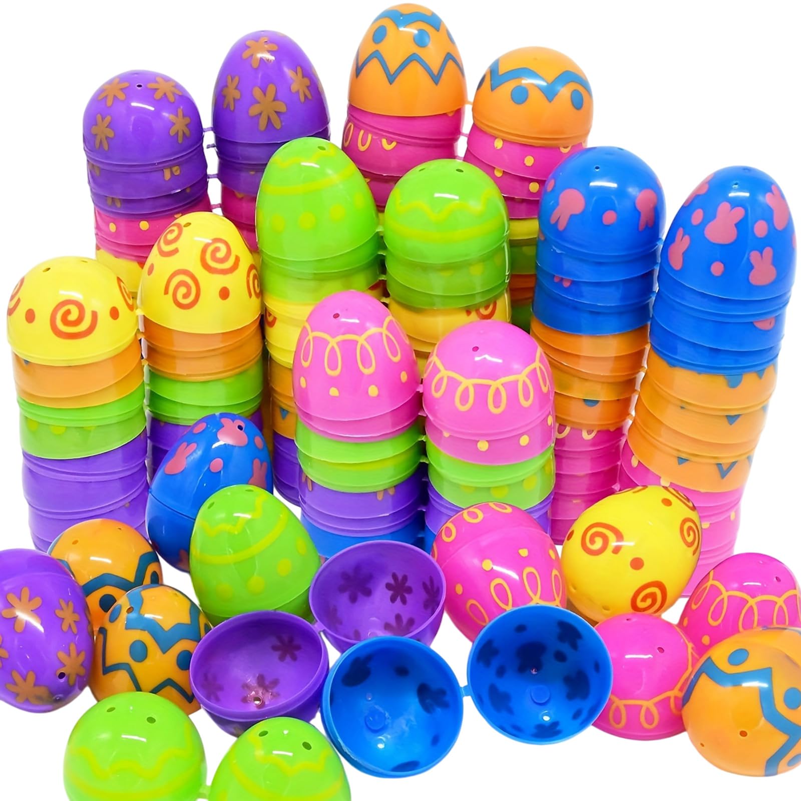 WLNEXT 24Pcs Fillable Easter Eggs Candy Holder Box Twist Open Close for Festival Decorations Wrapping Twist Eggs