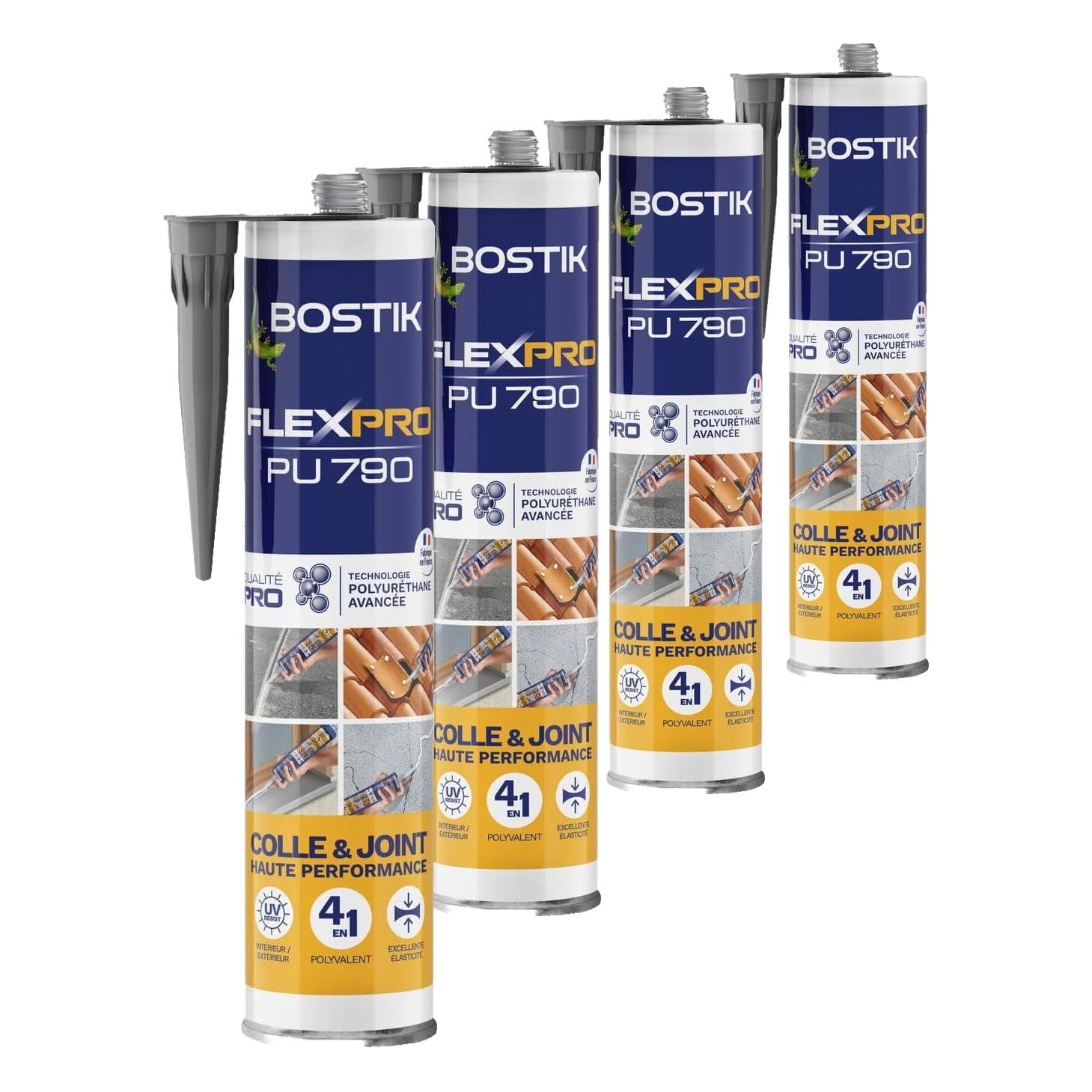 Mastic polyuréthane gris anthracite Bostik anti fissure et infiltration pour terrasse et façade