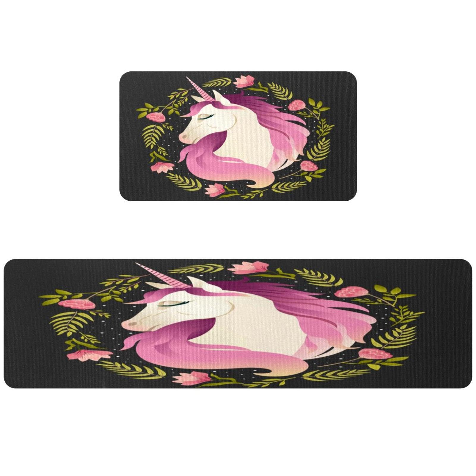 Tapetes de cocina de unicornio absorbentes y antideslizantes para un hogar seguro y limpio