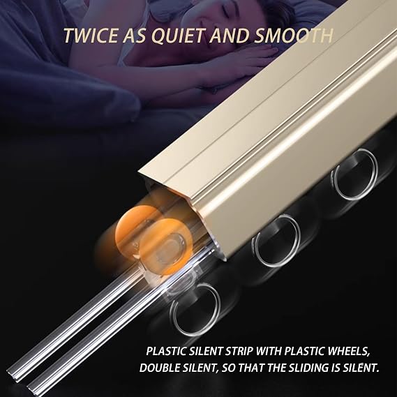 Aluminum Cuitain Track, Easy to Install Smooth Sliding Curtain Track, Equipped with Metal Connectors And Bearing Pulleys, 0.5m to 8m, Thickened Silent Curtain Track(3.3m(10.8ft))