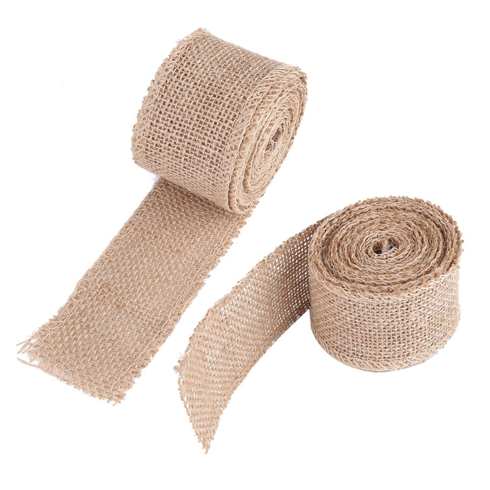 LEXININ Ruban En Toile De Jute Naturelle Pour Emballage Cadeau, Anniversaire, Mariage, Marron Clair, 10 Cm X 20 M