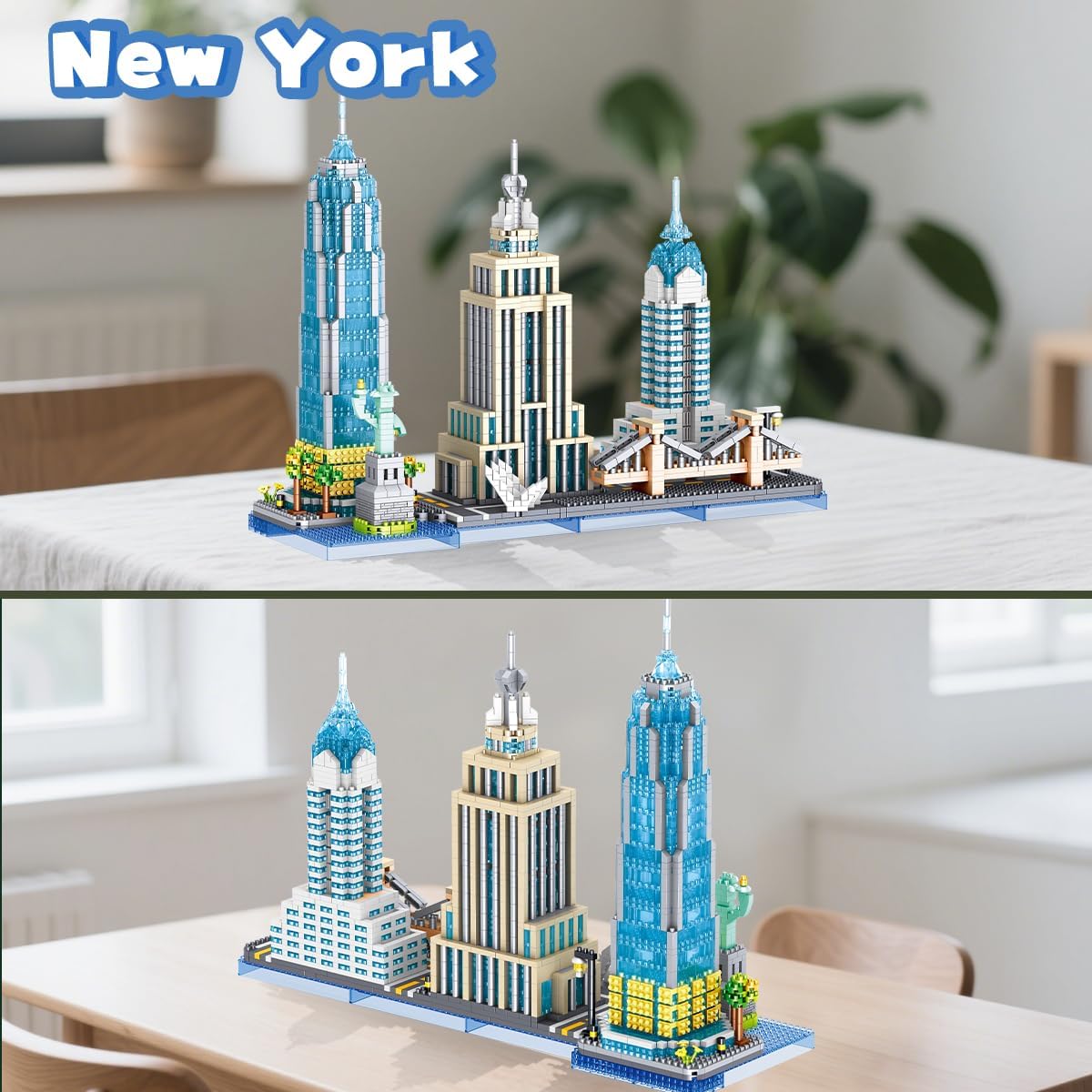 DAHONPA Architecture New York Skyline Collection Micro Mini Building Blocks Set Model Kit (3264 Pieces), Gift for Kids and Adults