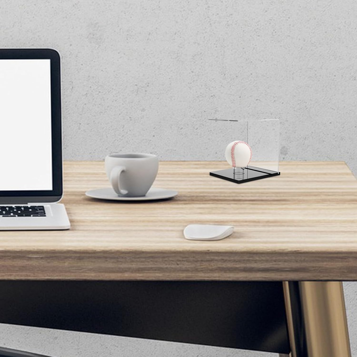 GALPADA 2pcs Acrylic Baseball Ball Display Case with Base Softball Memorabilia Holder for Autographed Ball Protection and Collector Showcase