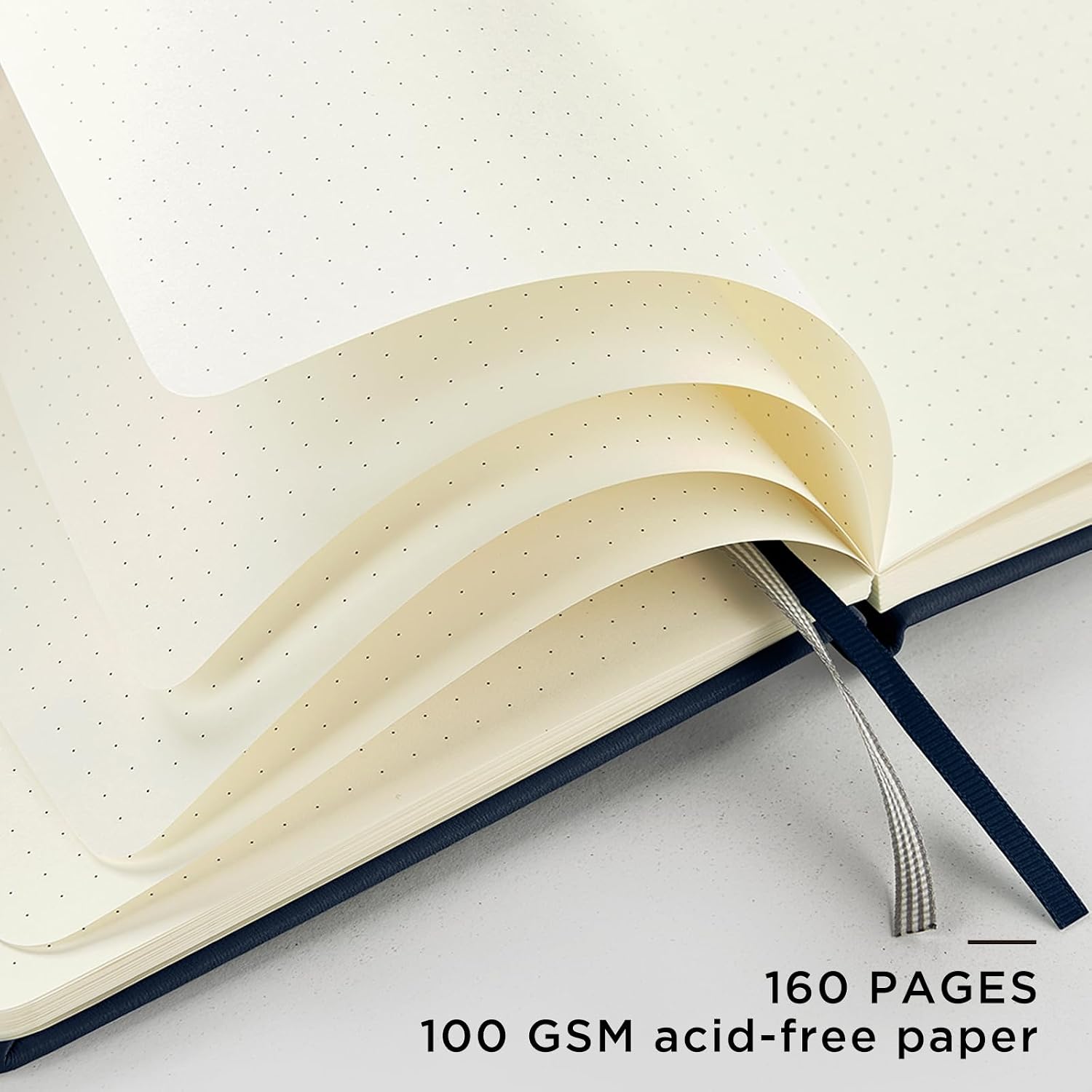 &And Per Se Dotted Journal Notebook, A5 Hardcover Leather Bullet Dotted Journal, 160 Pages 100 gsm Thick Paper, 3 Sheets of Stickers Included - 5.7'' x 8'' (Royal Blue) image 4