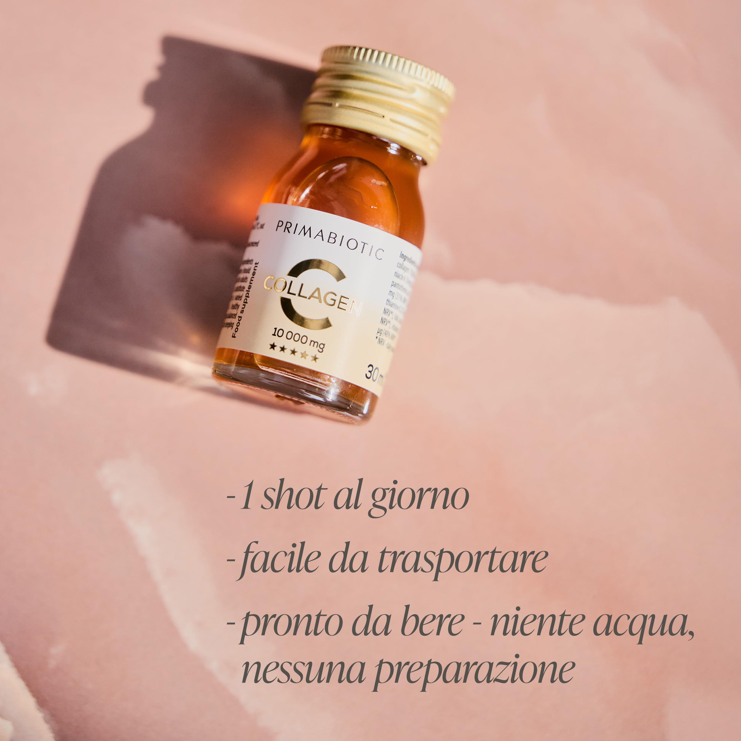 Collagene da Bere - Primabiotic Collagen 10000 mg | 30 Flaconcini da 30 ml (900 ml) | Integratore Liquido di Alta Qualità per la Bellezza | 95% di Assorbimento | Pelle, Capelli, Articolazioni