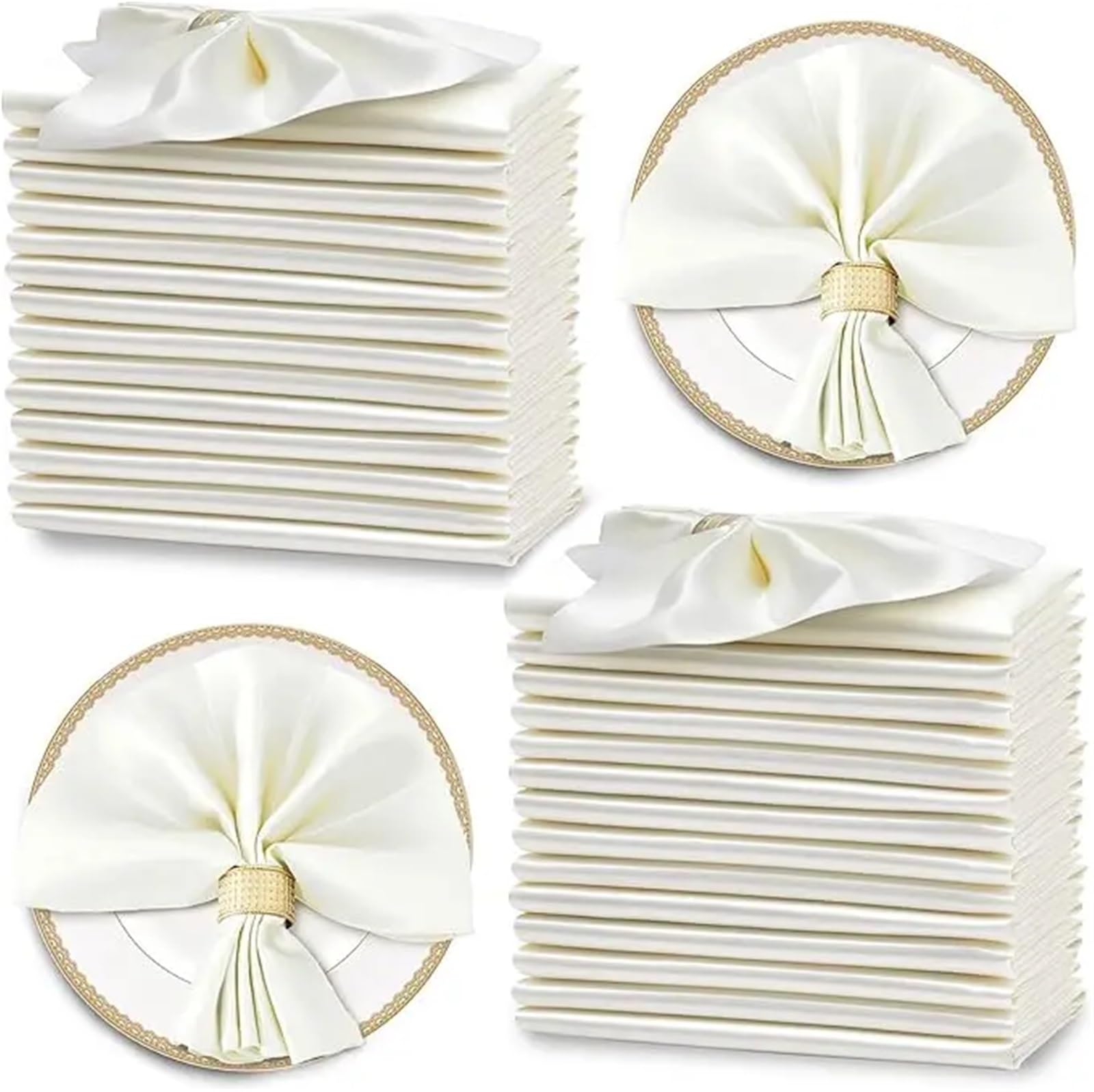 Cotton Table Napkins, Square Satin Napkins 50pcs 30x30cm Multicolor For Wedding Banquet(Color2)