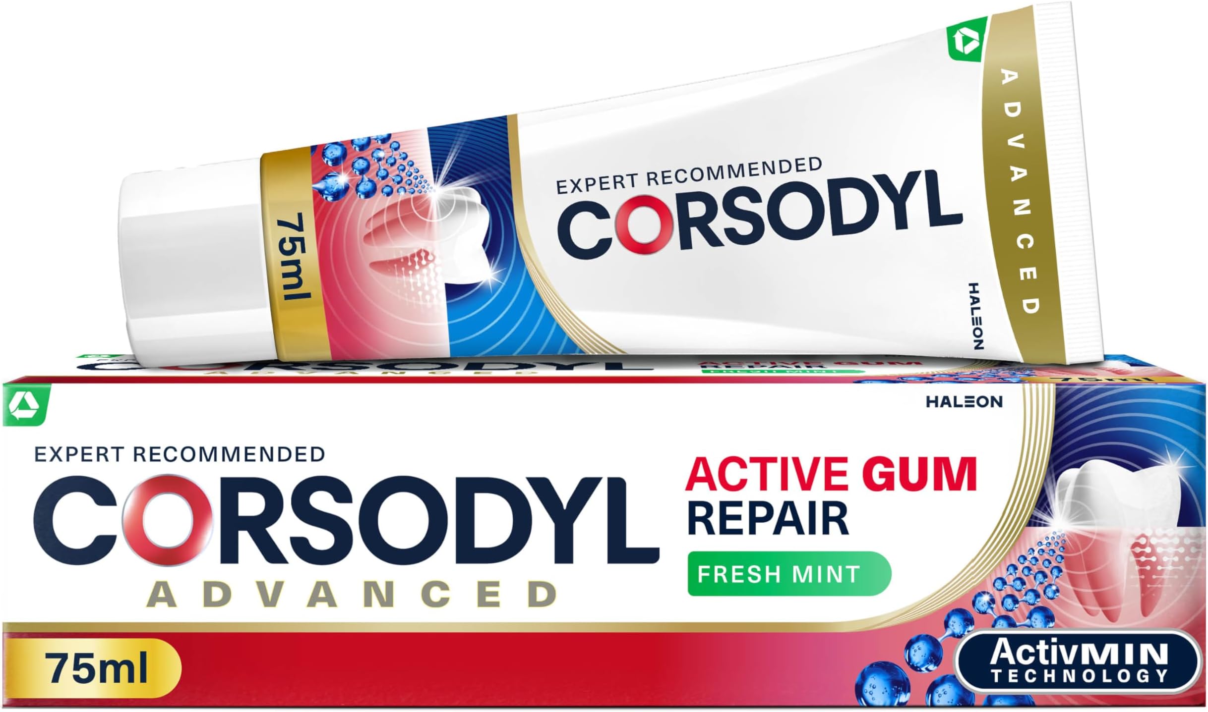 Active Gum Repair Toothpaste for Bleeding Gums, Fresh Mint, 75ml