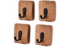 4-Pack Acacia Wood Boho Towel Holder