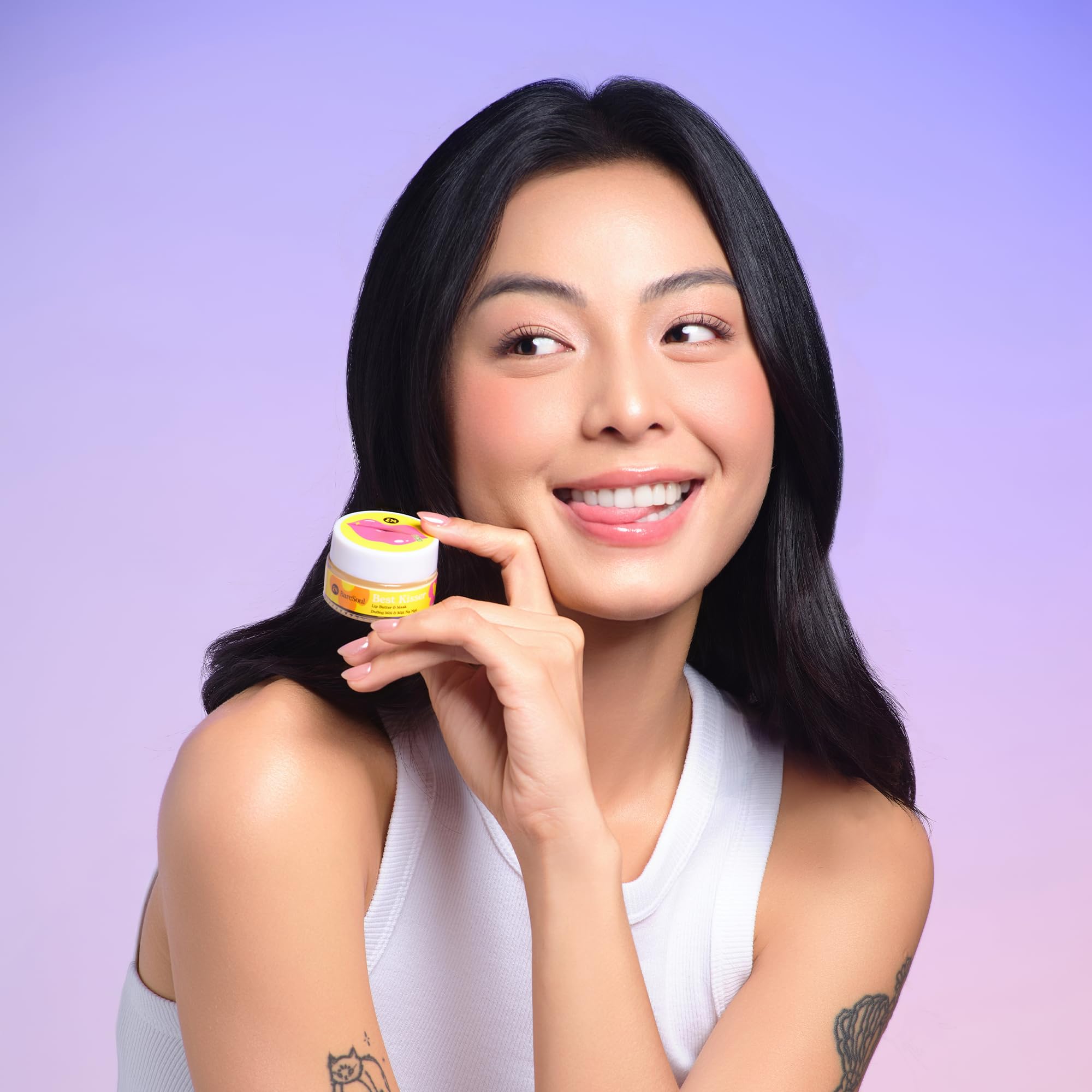 BareSoul Best Kisser Lip Butter & Mask 0.35 OZ | 10g - 2-in-1 Lip Butter Mask for Deep Hydration, Soft and Smooth Lips - Effective Lip Treatment for Dry Cracked Lips & Night Lip Balm